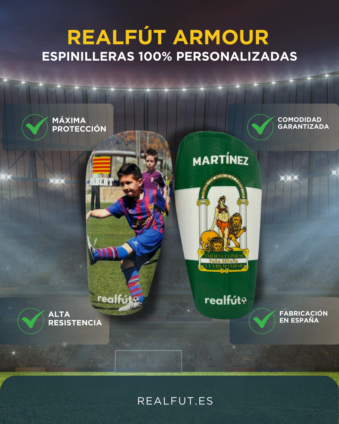 Realfút 'ARMOUR' - Espinilleras 100% PERSONALIZADAS