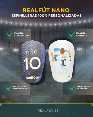 Mini Espinilleras Personalizadas Realfút NANO